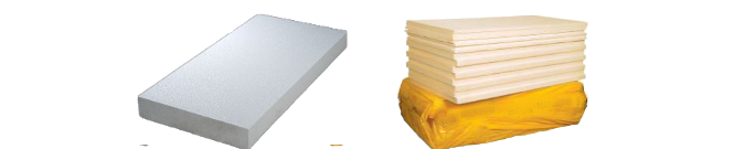 Image du materiau d'isolation de type polystirène et polyurethane